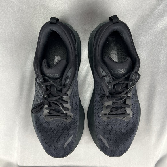 Hoka Bondi 8 Men's 12 D Athletic Sneakers Triple Black Casual Shoes 1123202 BBLC - Picture 11 of 13